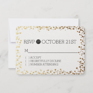 Black Gold Imitate Glitzer Bokeh UAWG RSVP Karte