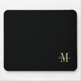 Black Gold Initial und Name Personalisiertes Gesch Mousepad