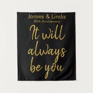 Black Gold Jubiläum Party Foto Stand Hintergrund Wandteppich