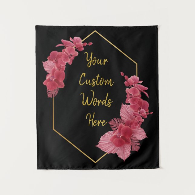 Black Gold Jubiläum Party Foto Stand Hintergrund Wandteppich (Vorderseite)