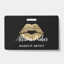 Black Gold Kiss Lips