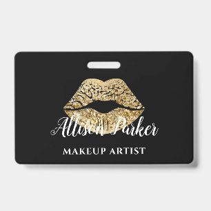 Black Gold Kiss Lips Visagist Ausweis