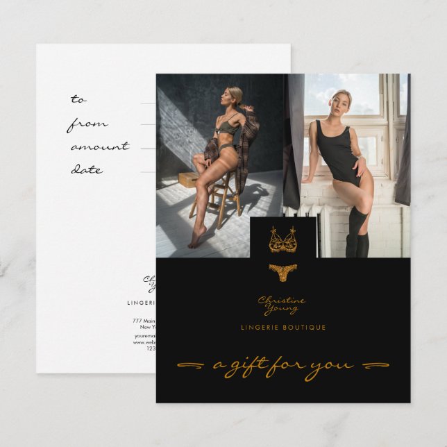 Black Gold Lace Boutique Gift Card (Vorne/Hinten)