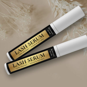 Black & Gold Lash Serum Mascara Kosmetische Tube Etiketten