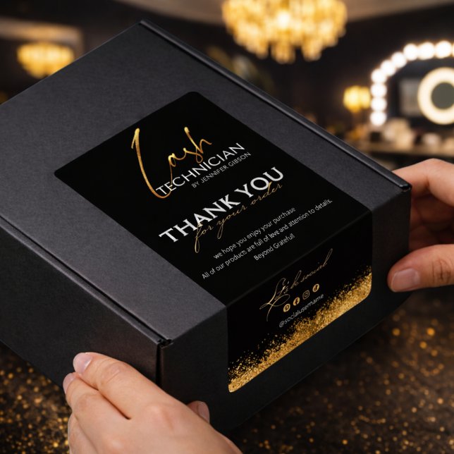 Black & Gold Lash Tech Seal Label | Luxury Beauty  (Von Creator hochgeladen)