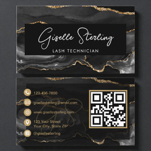 Black Gold Lash Technician QR Code  Visitenkarte