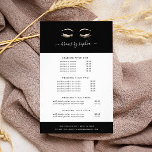 Black & Gold Lashes Preise und Dienstleistungen Flyer