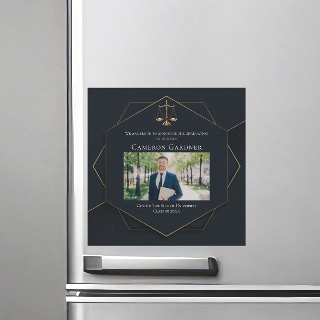 Black Gold Law School Foto Abschluss Magnet-Karte Magnetkarte (Von Creator hochgeladen)