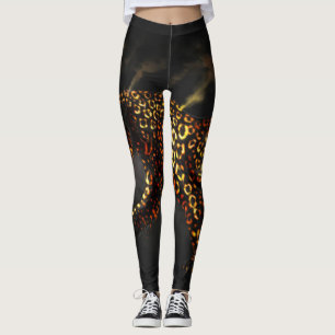 Black Gold Leopard Print Leggings & Yoga Pants
