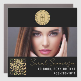 Black Gold Logo Appointment Booking Makeup Studio Auto Magnet