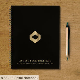 Black Gold Logo Business Notebook Notizbuch