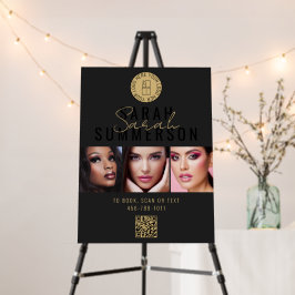 Black Gold Logo QR Code 3 Photo Makeup Studio