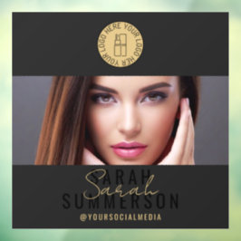 Black Gold Logo Social Media Makeup Studio Fensteraufkleber