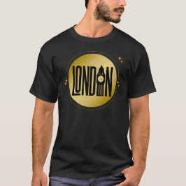Black & Gold London Skyline Retro City Prix T-Shirt