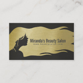 Black & Gold Long Hair Makeup Künstlertrappe Visitenkarte