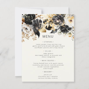 Black Gold Luxe Floral Wedding Card Einladung