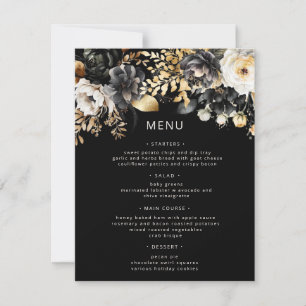 Black Gold Luxe Floral Wedding Card Einladung