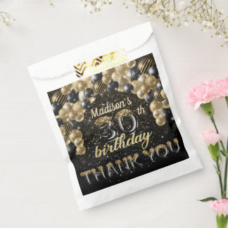 Black Gold Luxury 30. Geburtstag Personalisiert Geschenktütchen