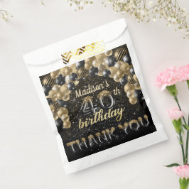 Black Gold Luxury 40. Geburtstag Personalisiert Geschenktütchen