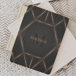 Black Gold Luxury Modern Minimal Abstrakt iPad Mini Hülle<br><div class="desc">Ein cooler luxuriöser,  abstrakter iPad-Cover mit geometrischer Schwarz- und Goldgestaltung. Personalisieren Sie Ihre Monogramm und Ihren Namen.</div>