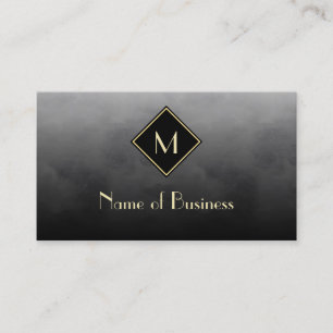 Black Gold Luxury Monogramm Visitenkarte