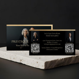Black Gold Luxury Real Estate Agent Photo Luxe Visitenkarte