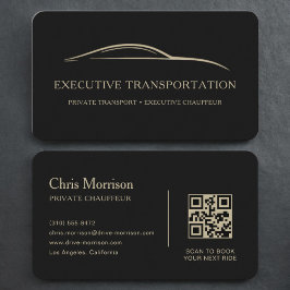 Black Gold Luxury Transport QR Code Visitenkarte