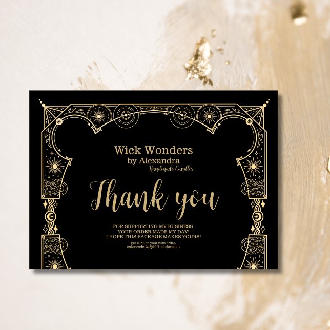Black Gold Magic Apothecary Candle Dankeskarte (Von Creator hochgeladen)