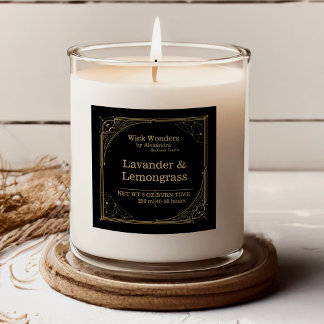 Black Gold Magic Apothecary Candle Label Quadratischer Aufkleber