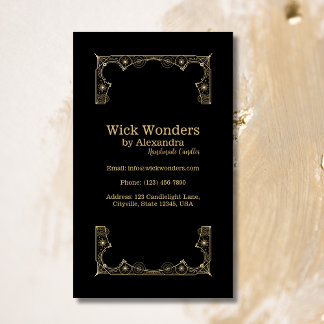 Black Gold Magic Apothecary Candle Visitenkarte
