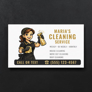 Black Gold Maid Hausreinigungsdienst Visitenkarte
