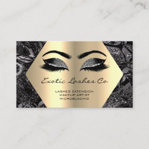 Black Gold Makeup Glitzer Hexagonale Rundstriche Visitenkarte