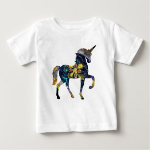 Black & Gold Mandala Einhorn Kunst, Dichtung und M Baby T-shirt