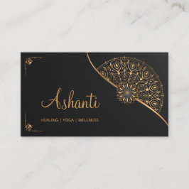 Black Gold Mandala Elegante Visitenkarte
