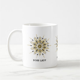 Black & Gold Mandala Kaffeetasse