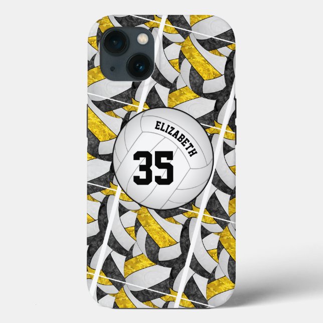 Black Gold Mannschaft Geschenke Mädchen Volleyball Case-Mate iPhone Hülle (Rückseite)