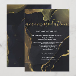 Black & Gold Marb Unterkunft Einladung