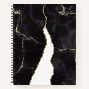 Black Gold Marmor Agate Glam Notizbuch