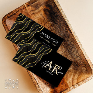 Black Gold Marmor Agate Kosmetologe Beauty Visitenkarte