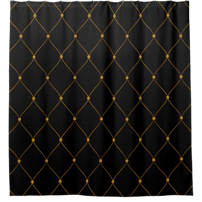 Black Gold Mesh Duschvorhang (Vorderseite)