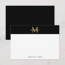 Black Gold Minimal Elegante Einfache Klasse Modern Mitteilungskarte