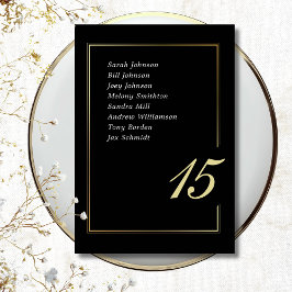 Black Gold Minimal Fett Skripttypografie Hochzeit Tischnummer