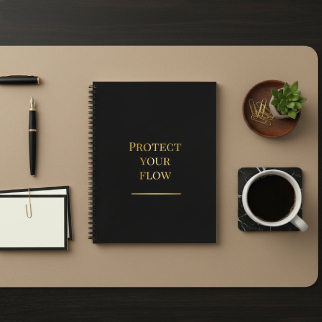 Black & Gold Minimalist Focus Journal Notizbuch (Von Creator hochgeladen)