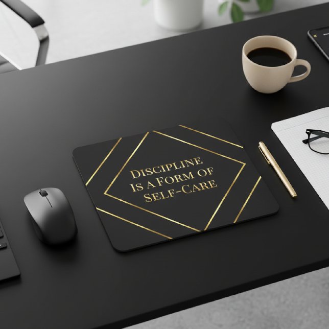 Black & Gold Minimalist Office  Mousepad (Von Creator hochgeladen)