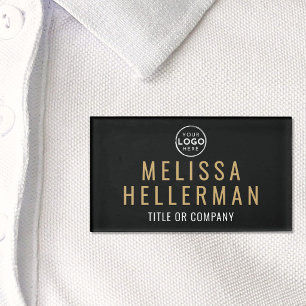 Black Gold Minimalistisches Logo Mitarbeiter Namenschild