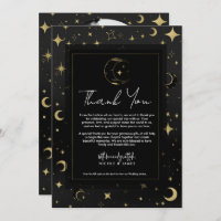 Black & Gold Modern Celestis Moon Stars Vielen Dan