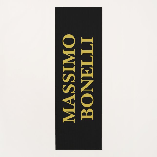 Black Gold Modern Minimalist Elegant Your Name Yogamatte (Vorderseite)