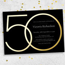 Black Gold Modern Minimalistisch 50. Geburtstag