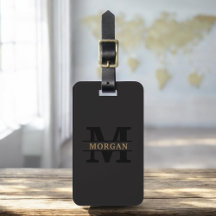 Black Gold Modern Monogram Minimalistisch