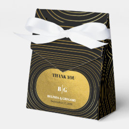 Black & Gold Moderne Minimalistisch Arch Wedding Geschenkschachtel